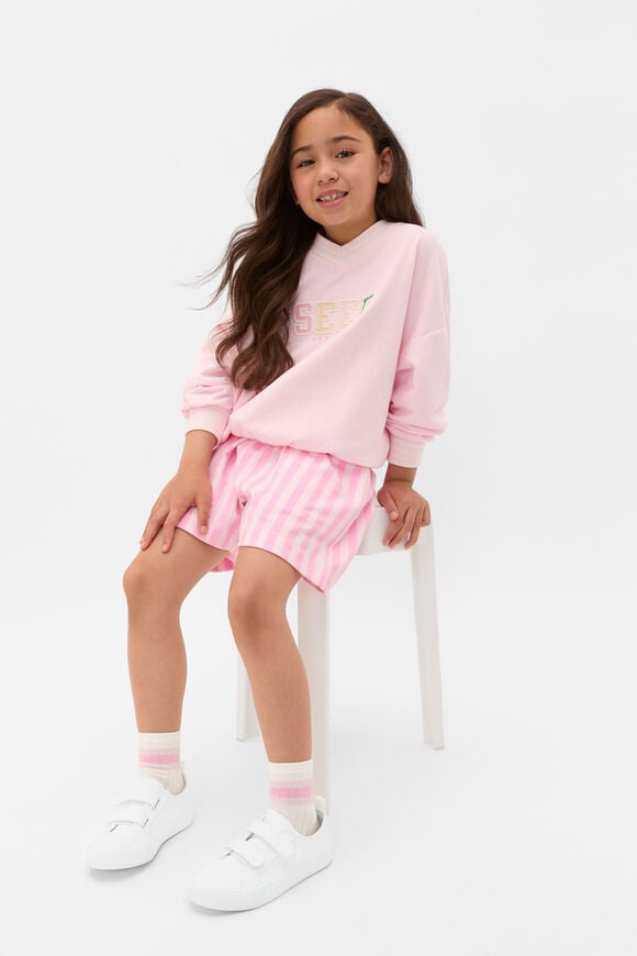 V Neck Logo Sweat  Pink Lemonade  hi-res