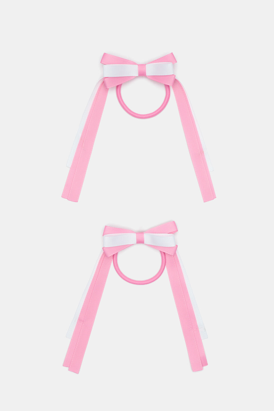 Two Tone Bow Elastics  Candy Pink