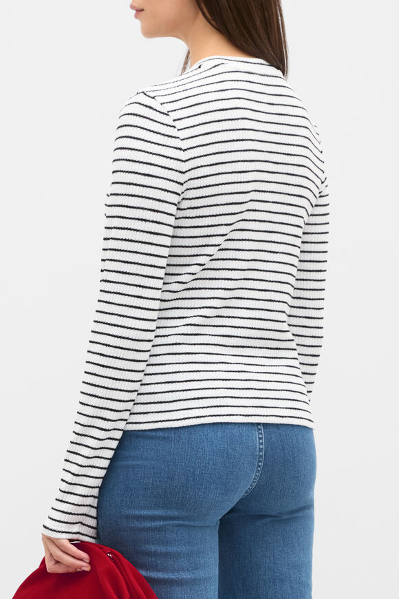 Self Stripe Textured Top  Mono Stripe  hi-res