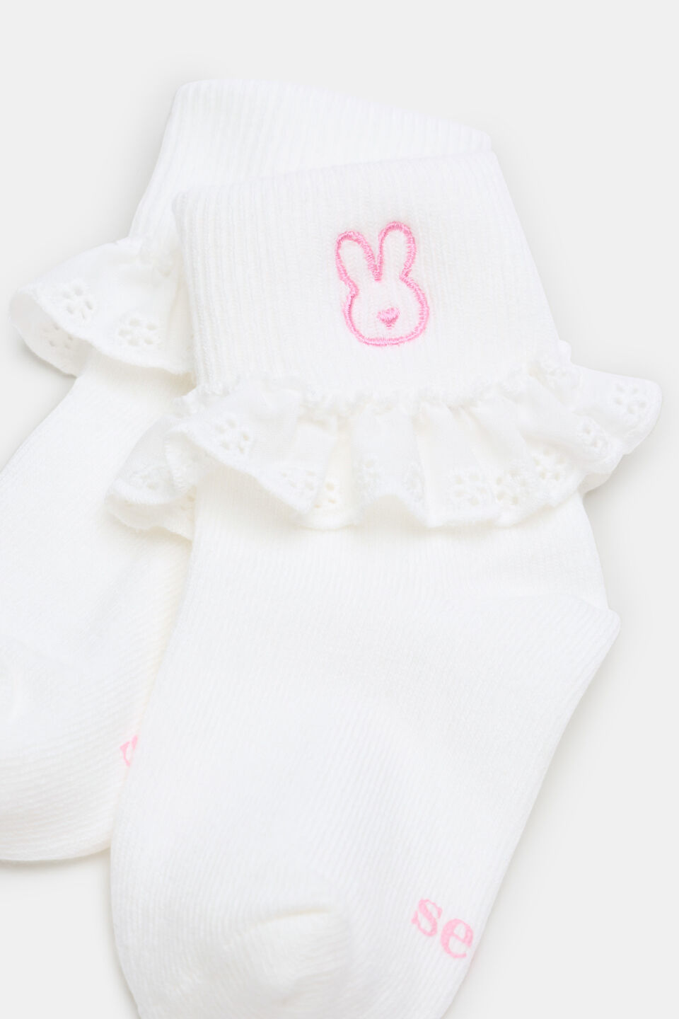 Bunny Frill Sock  Vanilla