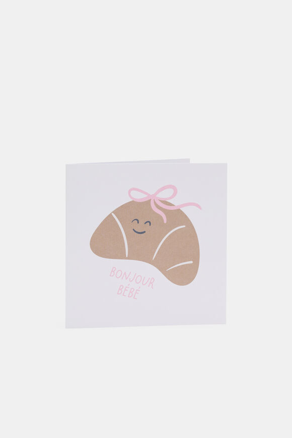 Bow Croissant Bebe Card  Multi  hi-res