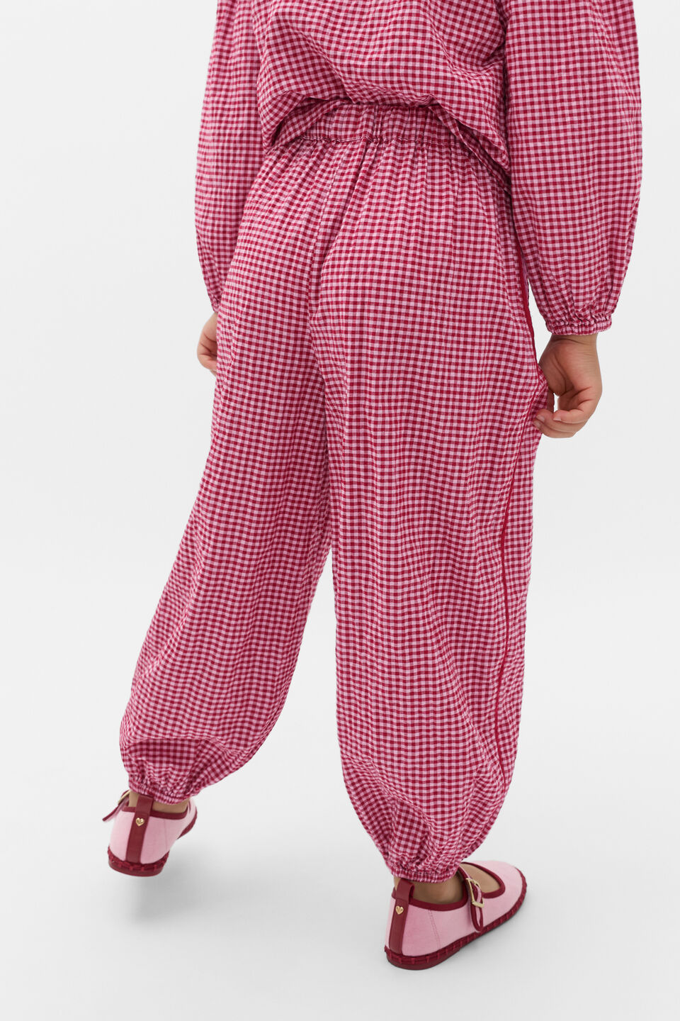 Gingham Balloon Pant  Dark Cherry