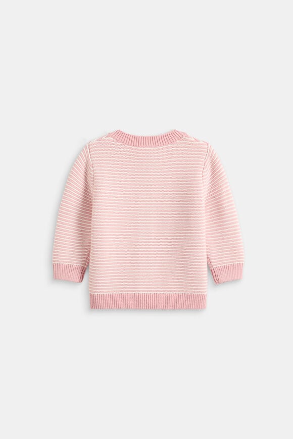 Logo Knit Cardigan  Blush Stripe  hi-res