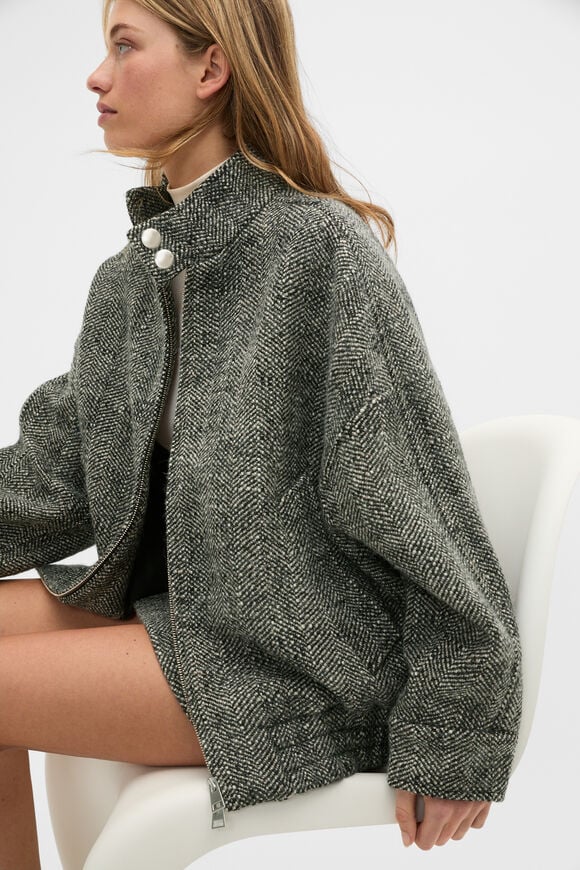 Oversized Textured Jacket  Pale Slate Crossdye  hi-res