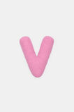 Pink Boucle Initial Cushion  V  hi-res
