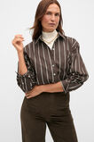 Stripe Cotton Oversized Shirt  Coffee Bean Stripe  hi-res