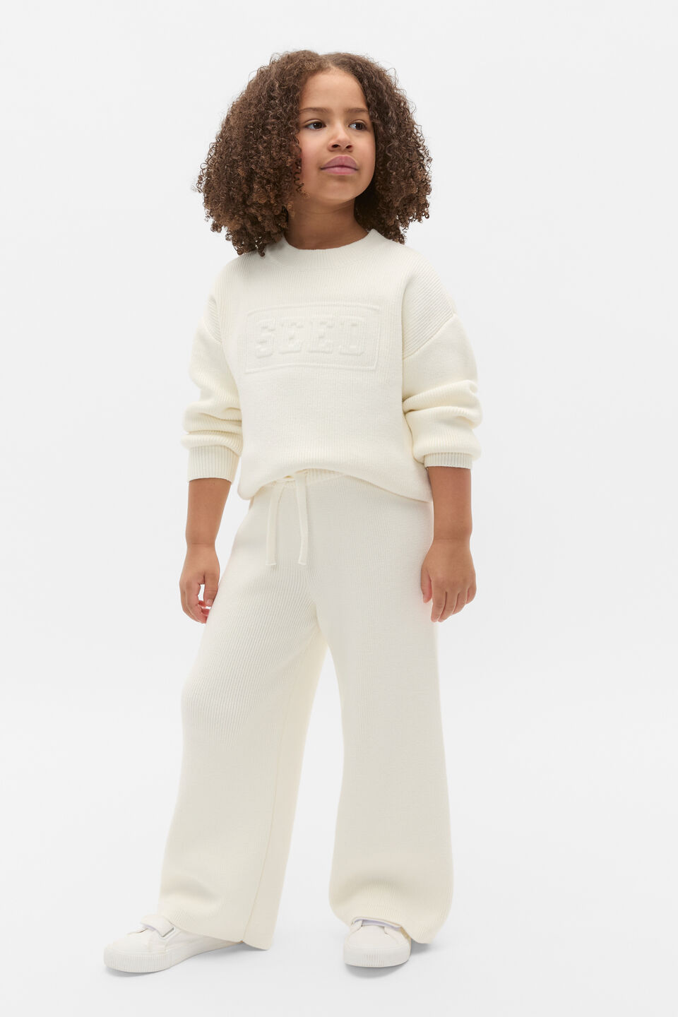 Logo Knit Sweater  Classic Cream