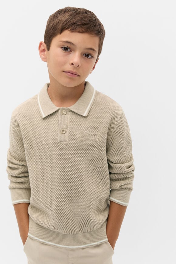 Essential Knit Polo  Milk Tea  hi-res