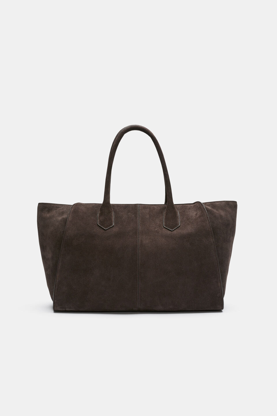 Softly Structured Suede Tote  Chocolate