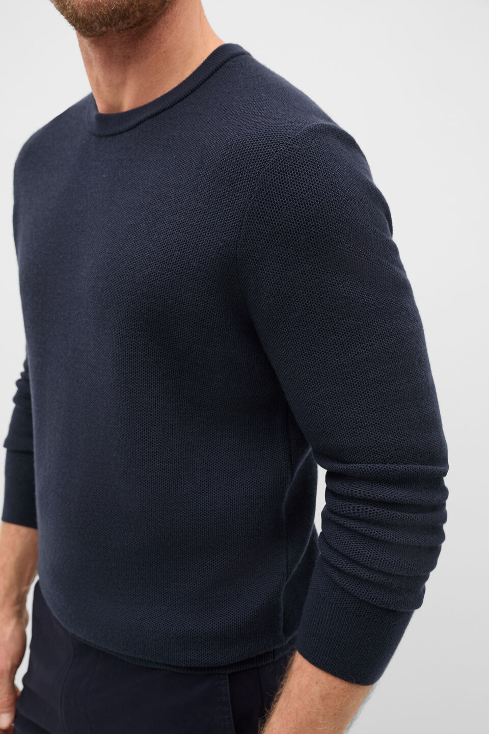 Merino Crew Neck Knit  Midnight Blue