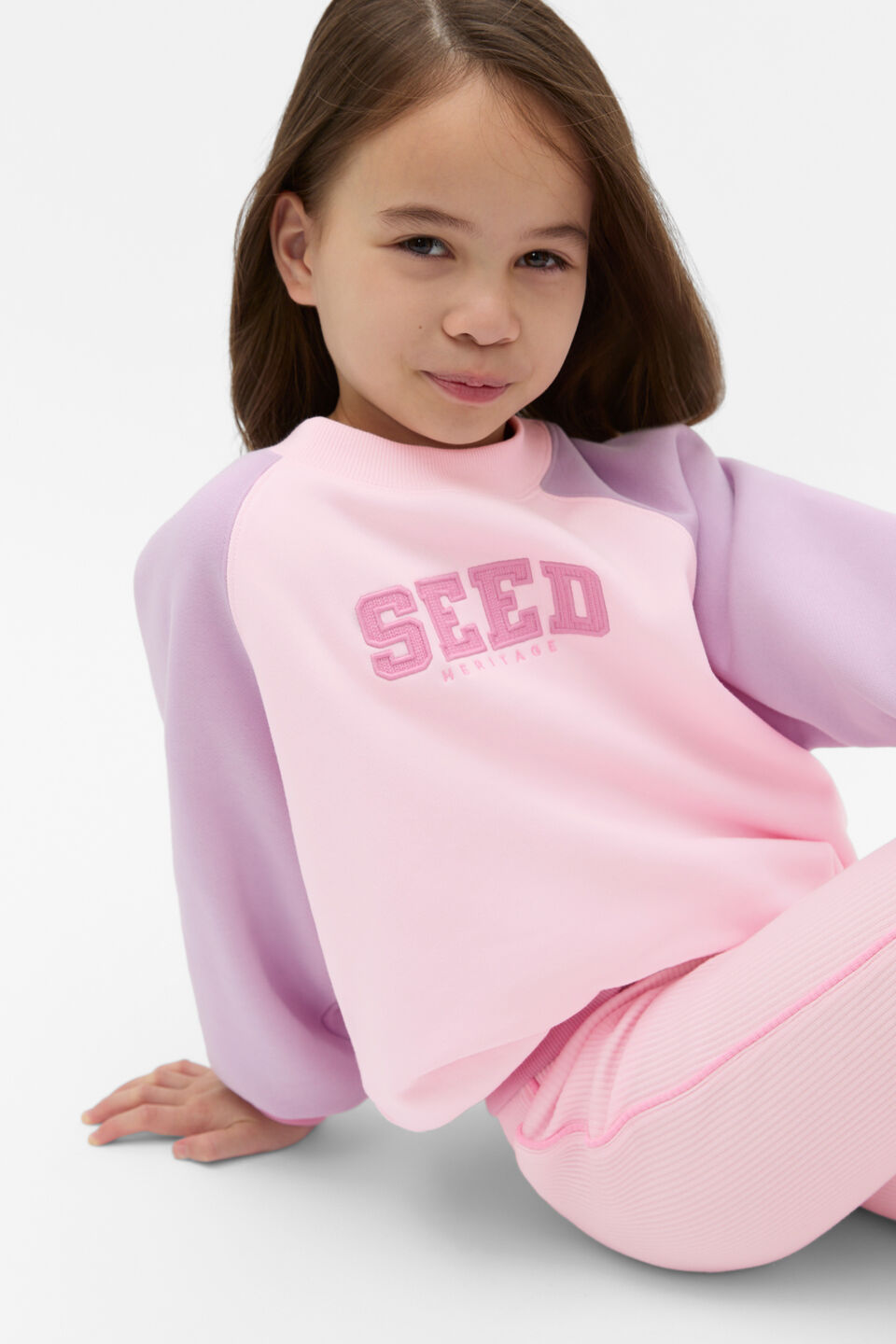 Colour Block Logo Sweat  Pink Lemonade