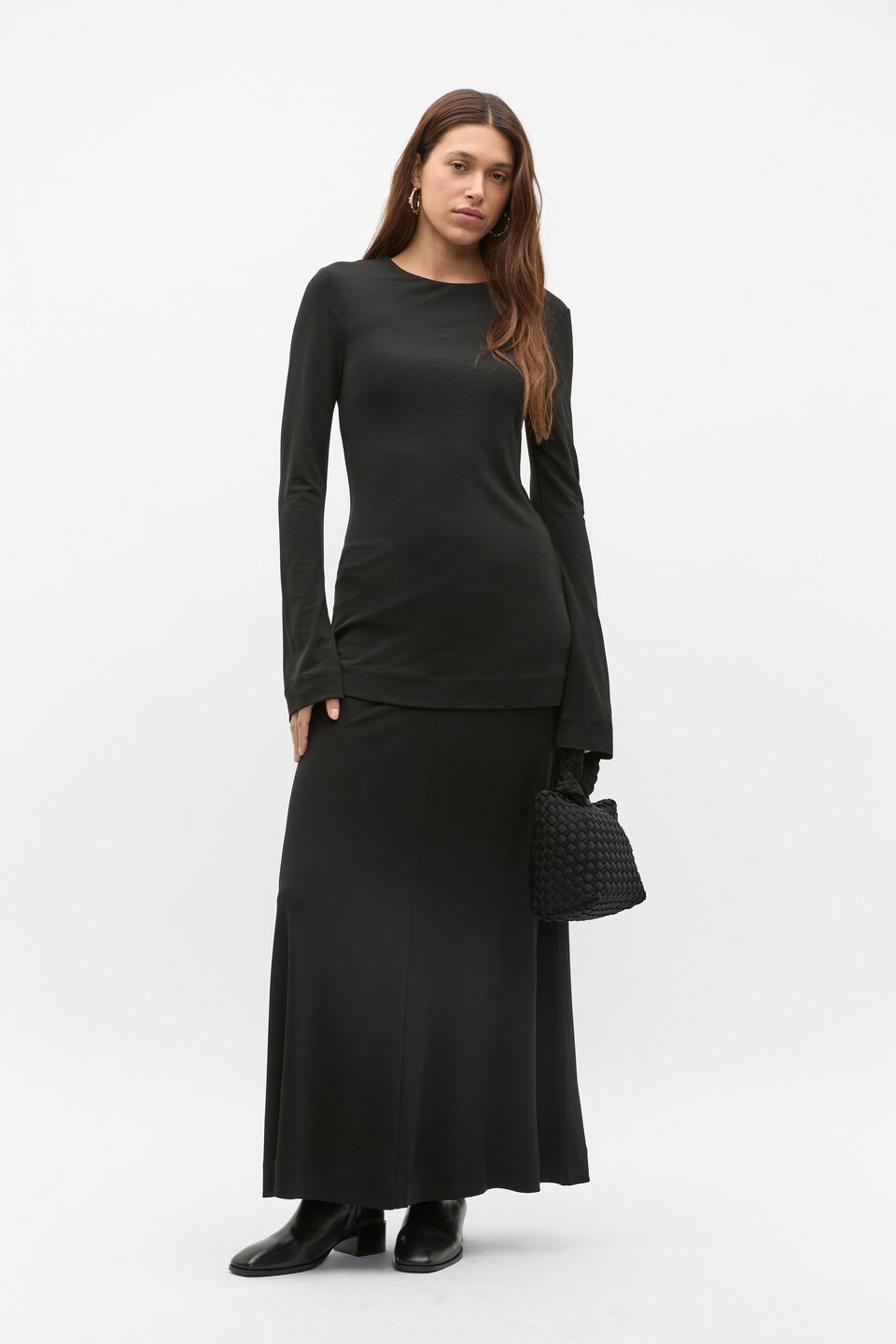 Micro Jersey Layering Top  Black