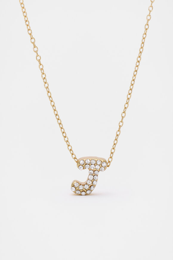Initial Jewel Bubble Necklace  J  hi-res