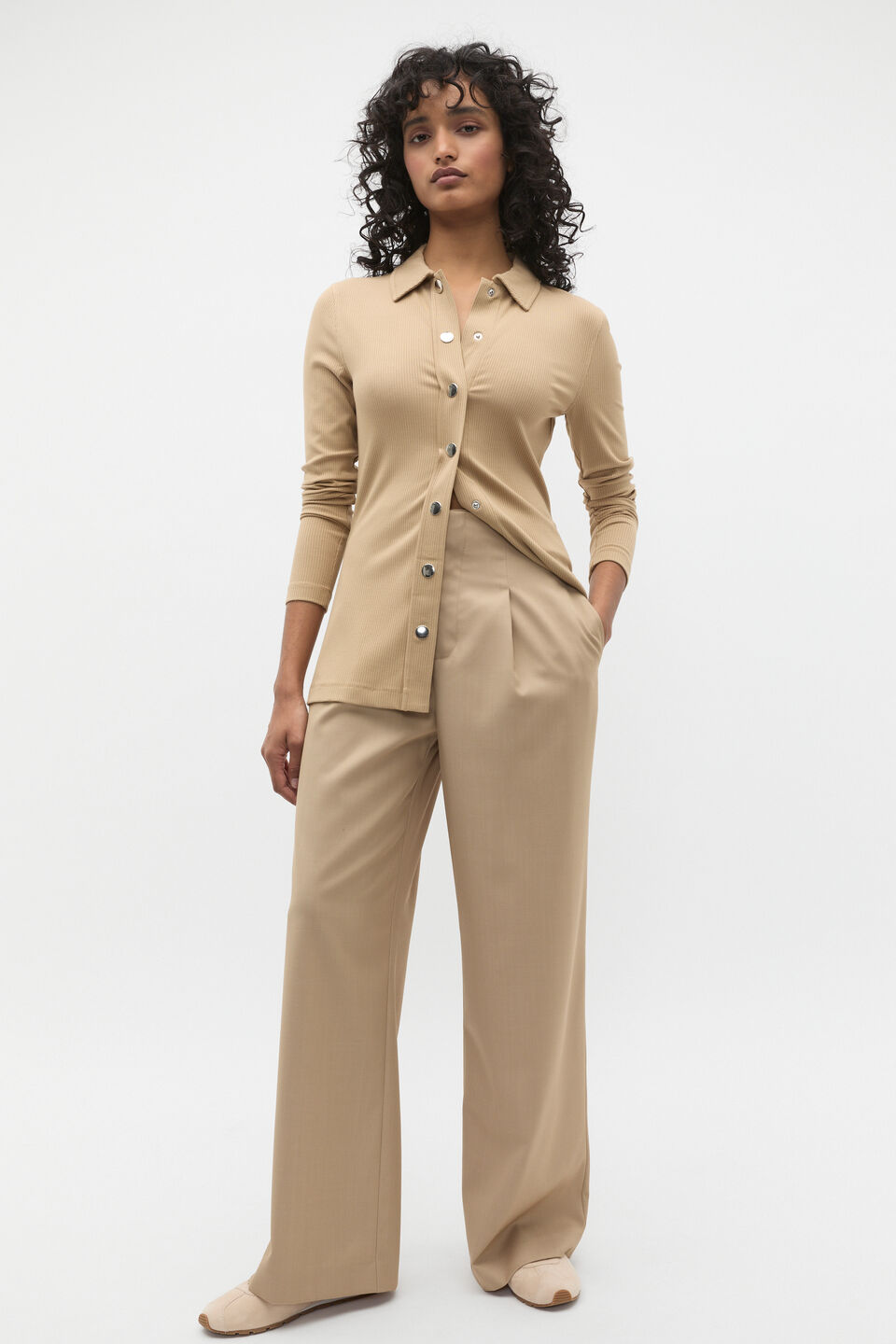 Placket Detail Polo Top  Rye