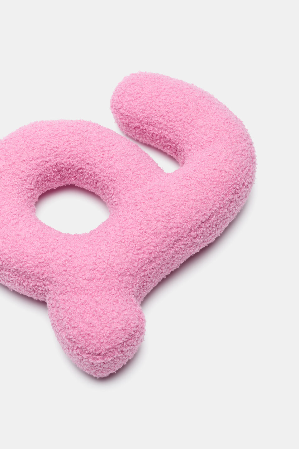 Pink Boucle Initial Cushion  A