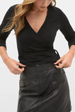 Australian Merino Wrap Top  Black  hi-res