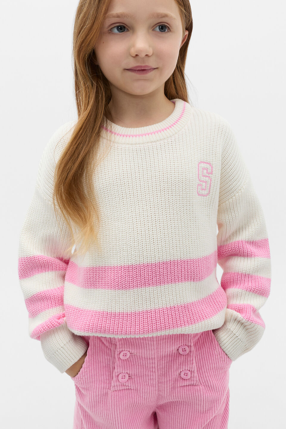 Sporty Knit Sweater  Classic Cream