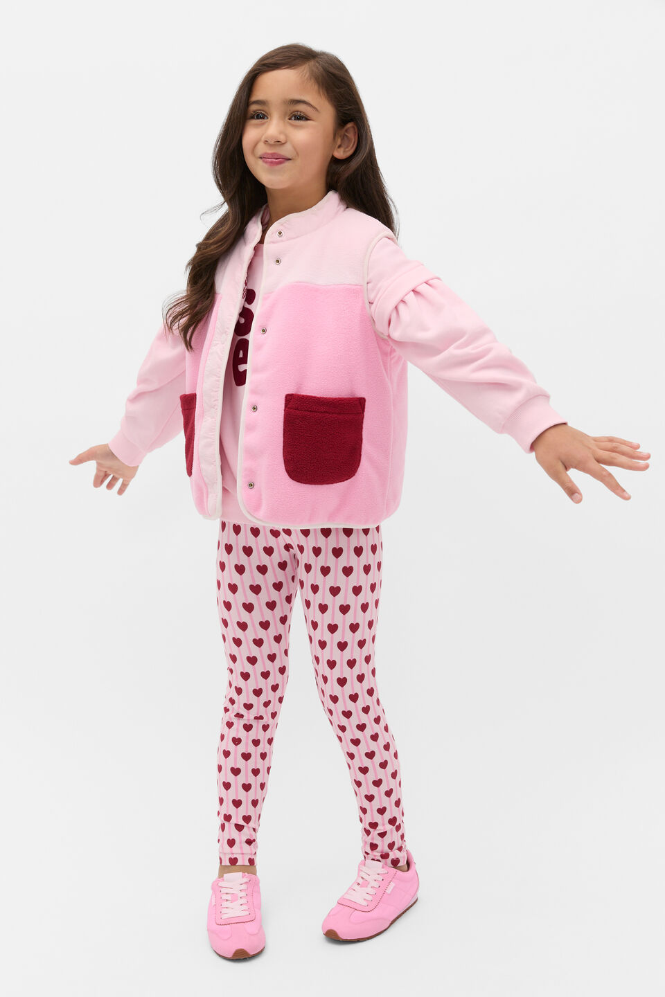 Heart Legging  Pink Lemonade