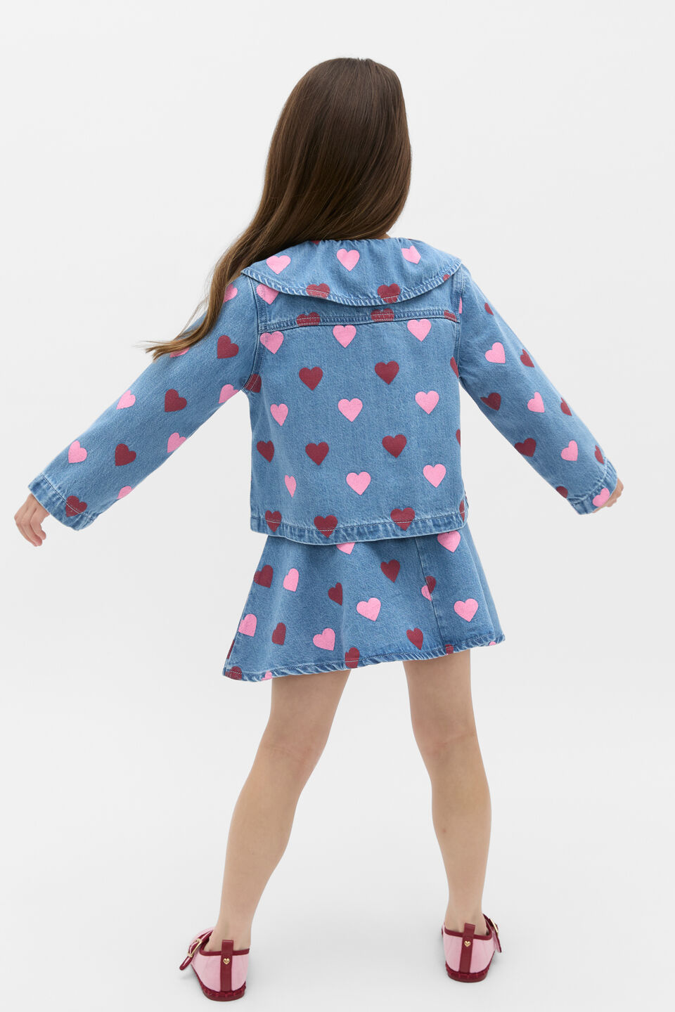 Heart Denim Jacket  Washed Indigo