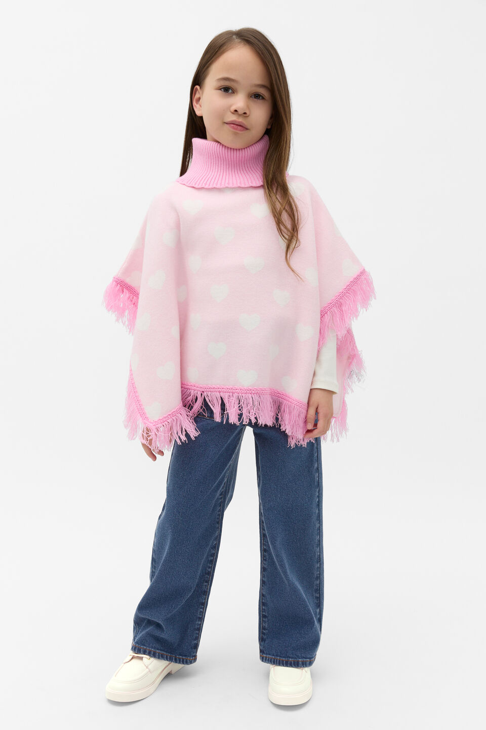 Heart Poncho  Pink Lemonade