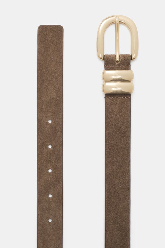 Billie Double Keeper Belt  Cocoa Suede  hi-res