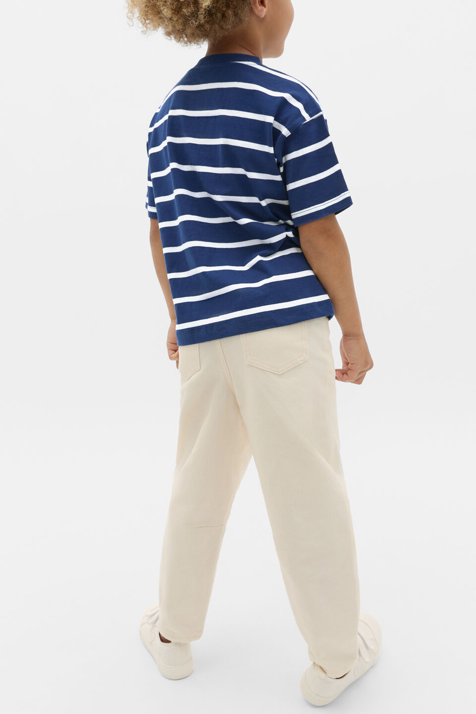 Stripe Logo Tee  French Navy