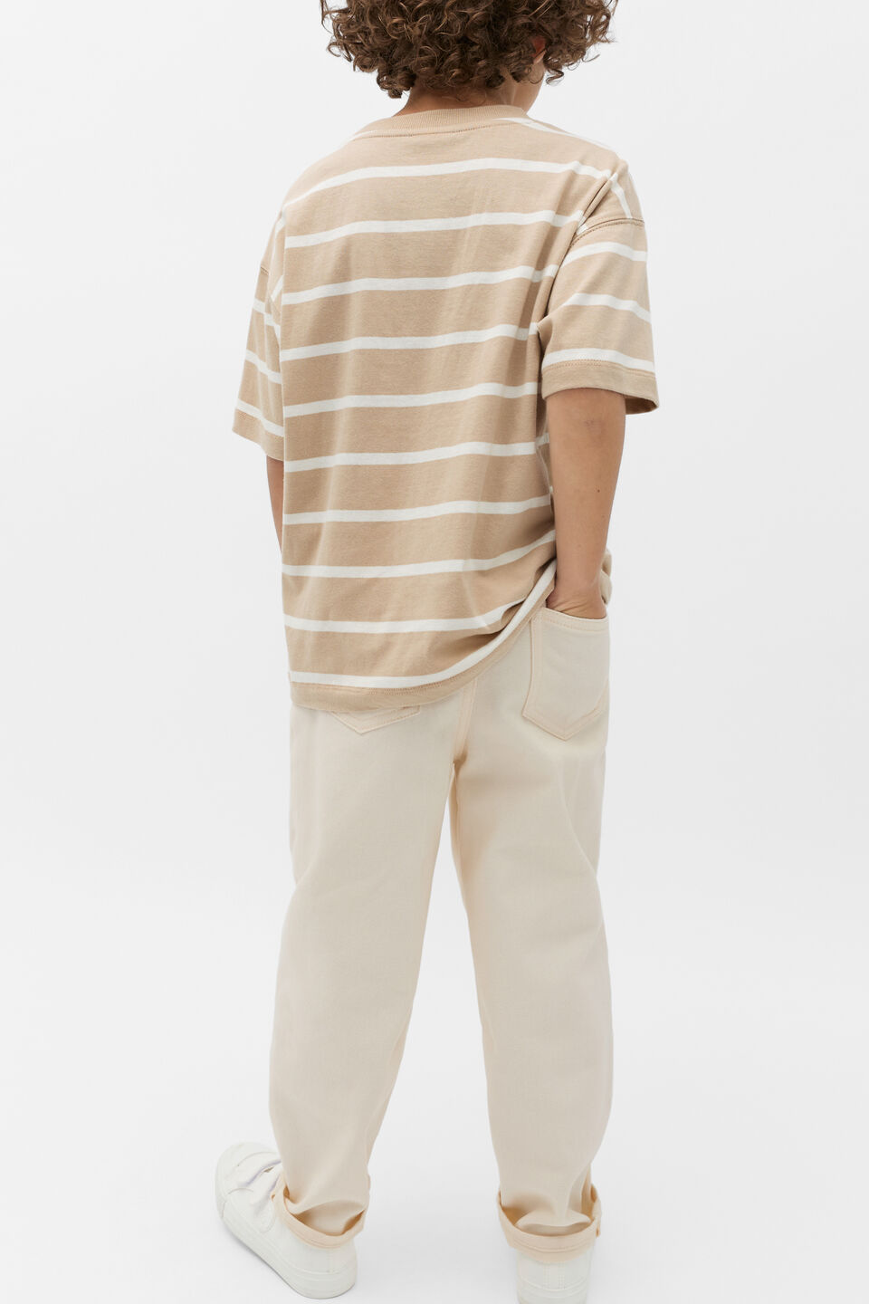 Stripe Logo Tee  Milk Tea