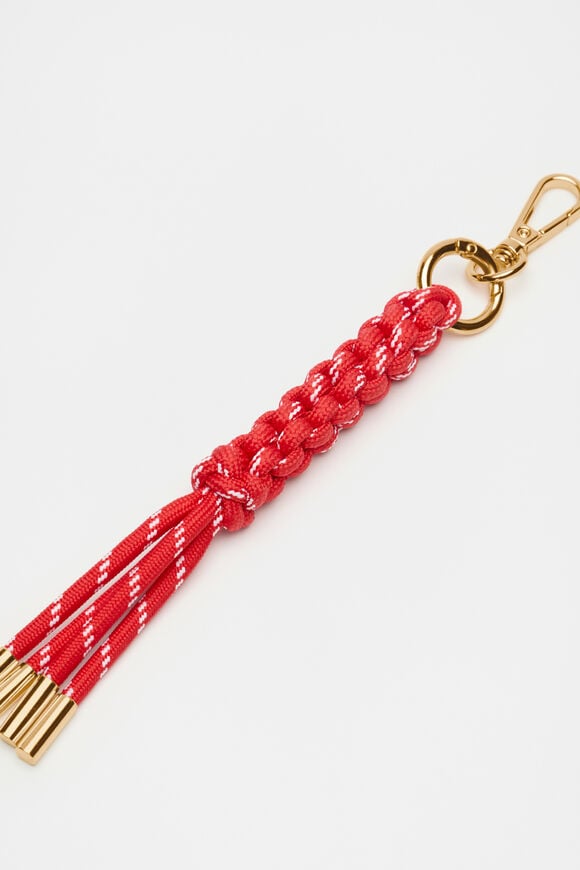 Woven Cord Keyring  Electric Crimson  hi-res