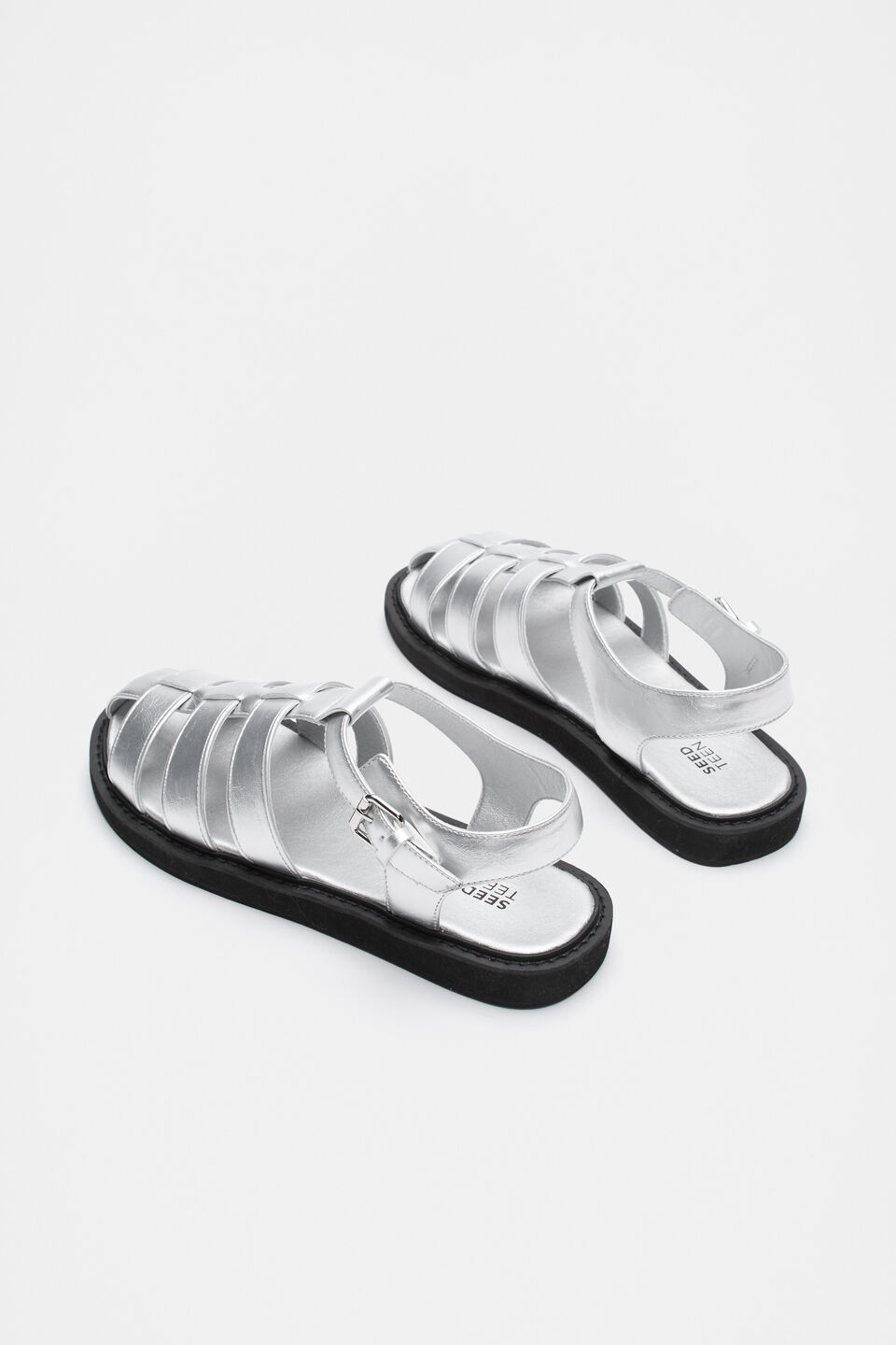 Flatform Fisherman Sandal  Silver