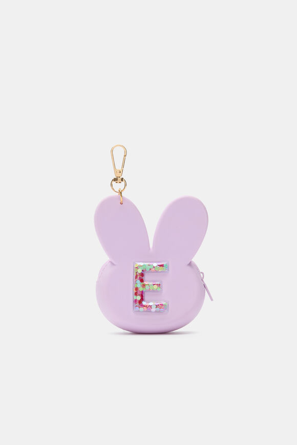 Bunny Silicone Initial Keyring  E  hi-res