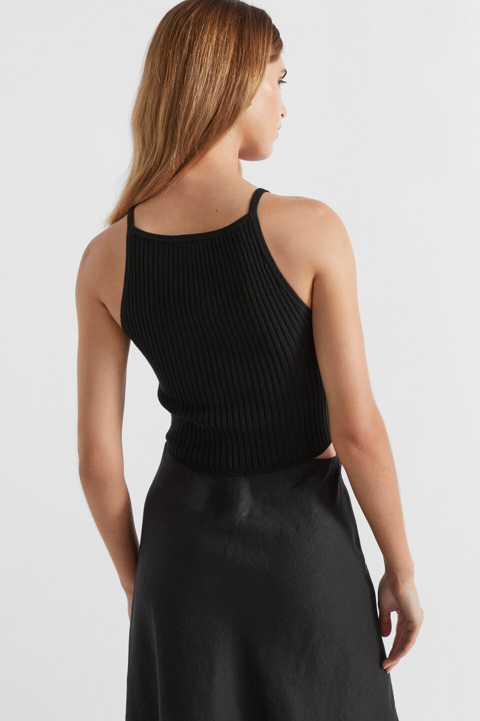 Rib Knit Camisole  Black