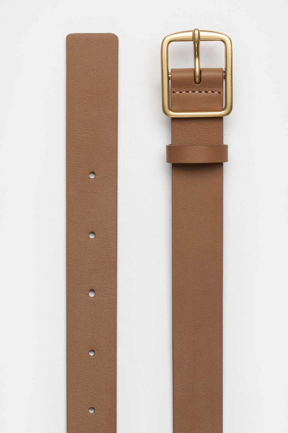 Abby Classic Leather Belt  Tan Gold