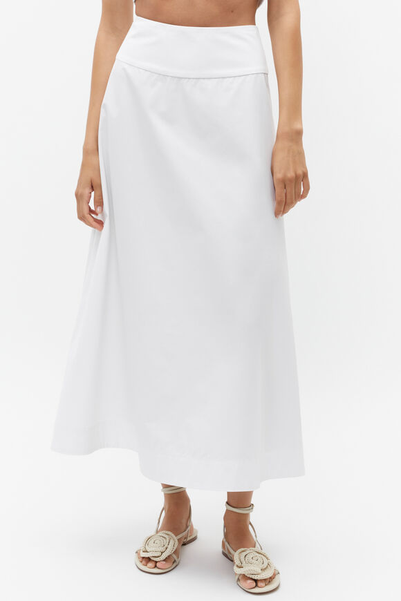 Basque Waist Circle Skirt  Whisper White  hi-res
