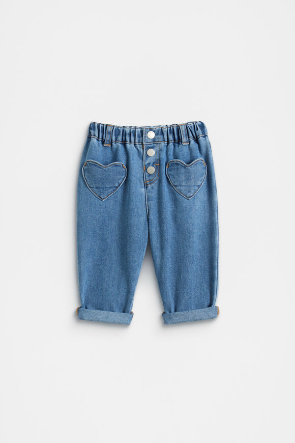 Heart Denim Jean  Mid Blue Wash  hi-res