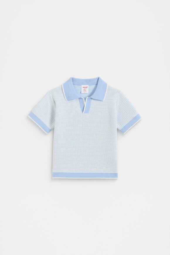 Knit Polo  Luna Blue  hi-res