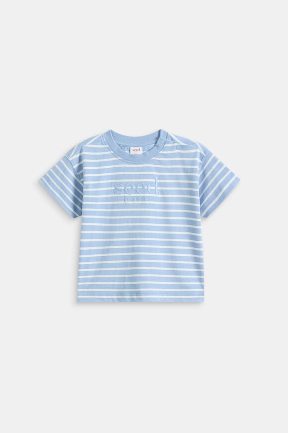 Core Stripe Logo Tee  Cloud Blue  hi-res