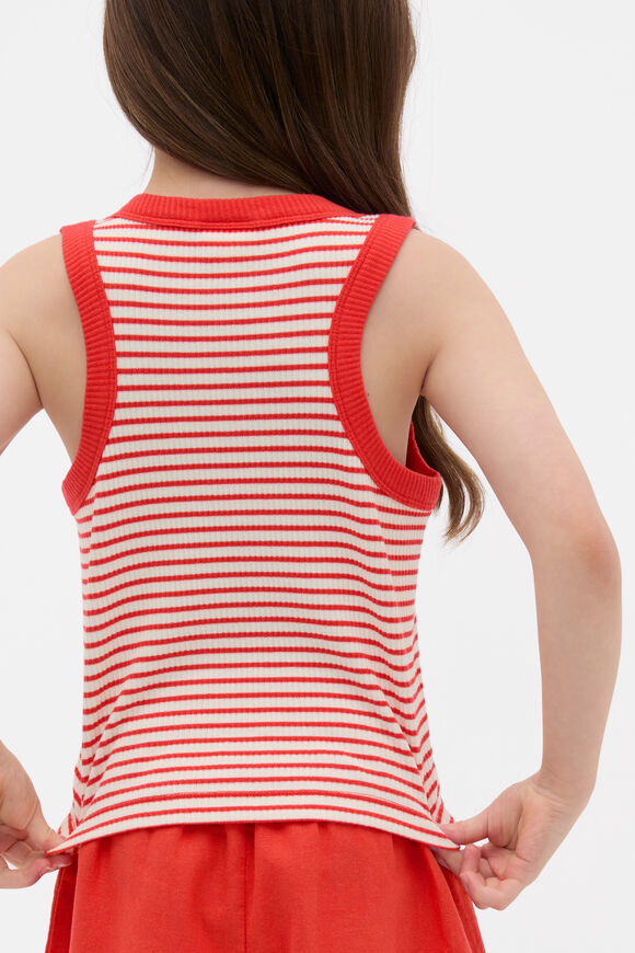 Core Logo Rib Tank  Strawberry Red  hi-res