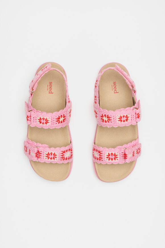 Crochet Detail Sandal  Candy Pink  hi-res
