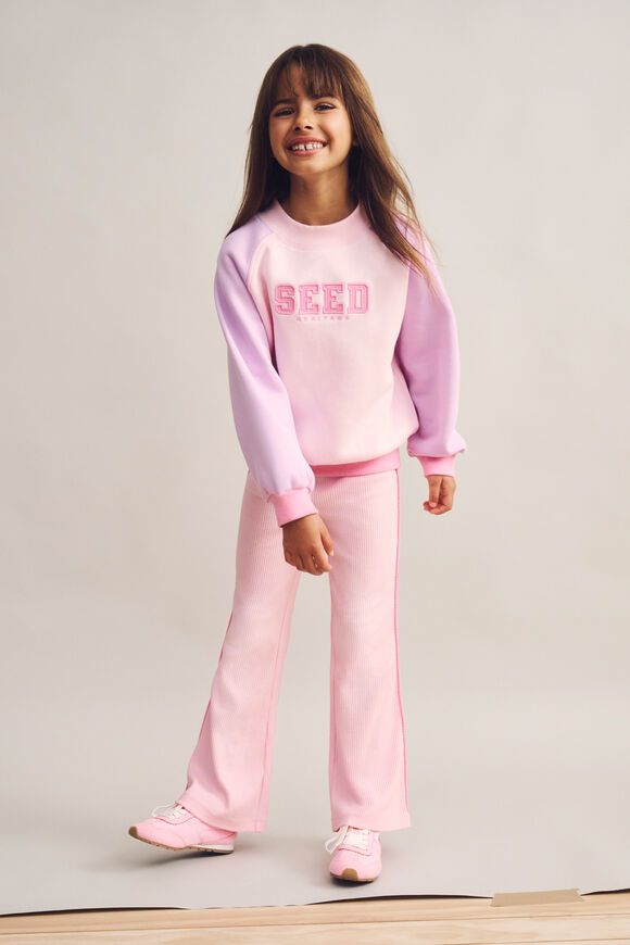 Colour Block Logo Sweat  Pink Lemonade  hi-res