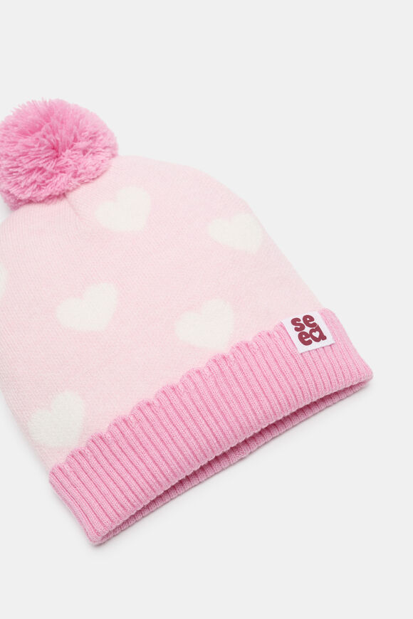 Mini Heart Beanie  Pink Lemonade  hi-res