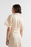 Satin Geo Crop Shirt  Soft Wheat Geo  hi-res