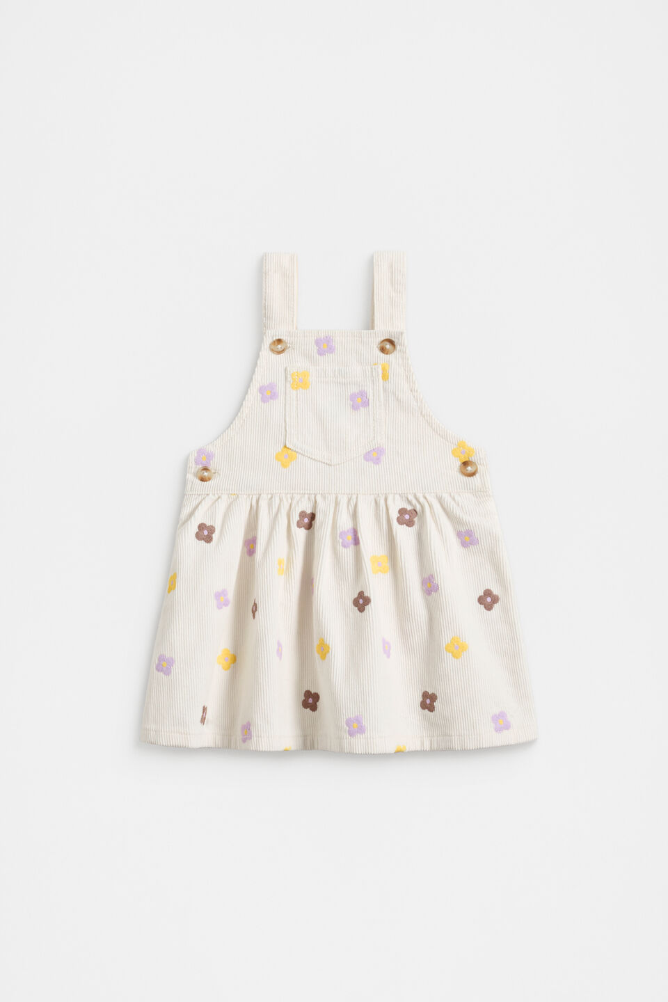 Embroidered Cord Pinafore  Classic Cream
