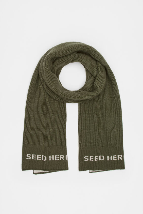 Rib Knit Logo Scarf  Rainforest  hi-res