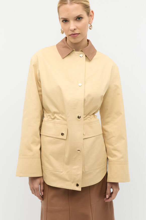 Contrast Collar Barn Jacket  Marzipan  hi-res