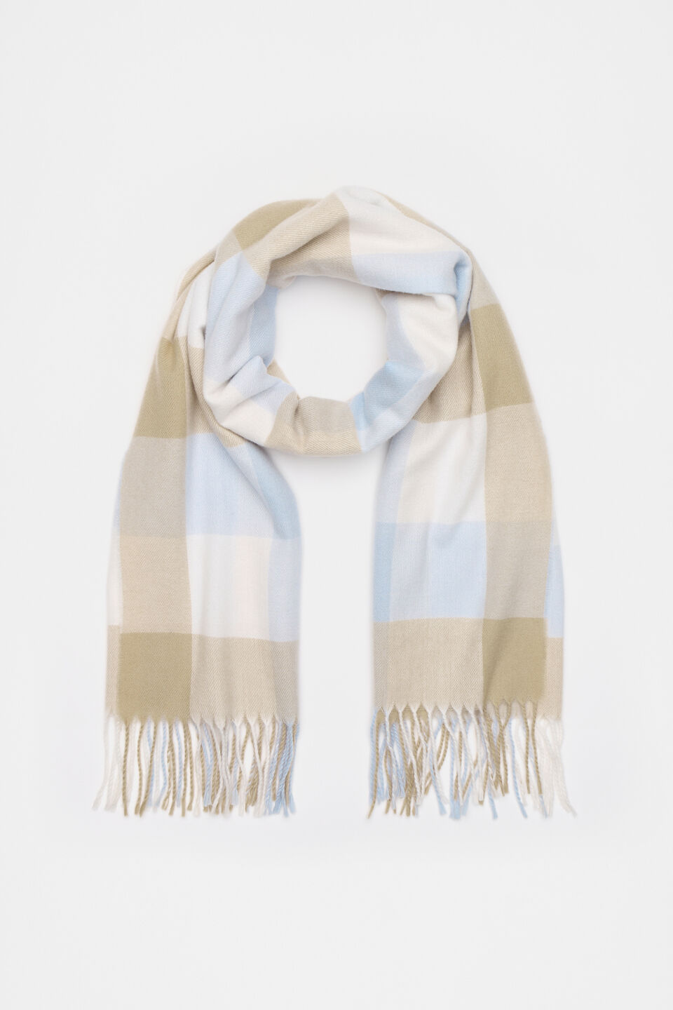 Check Scarf  Ice Blue