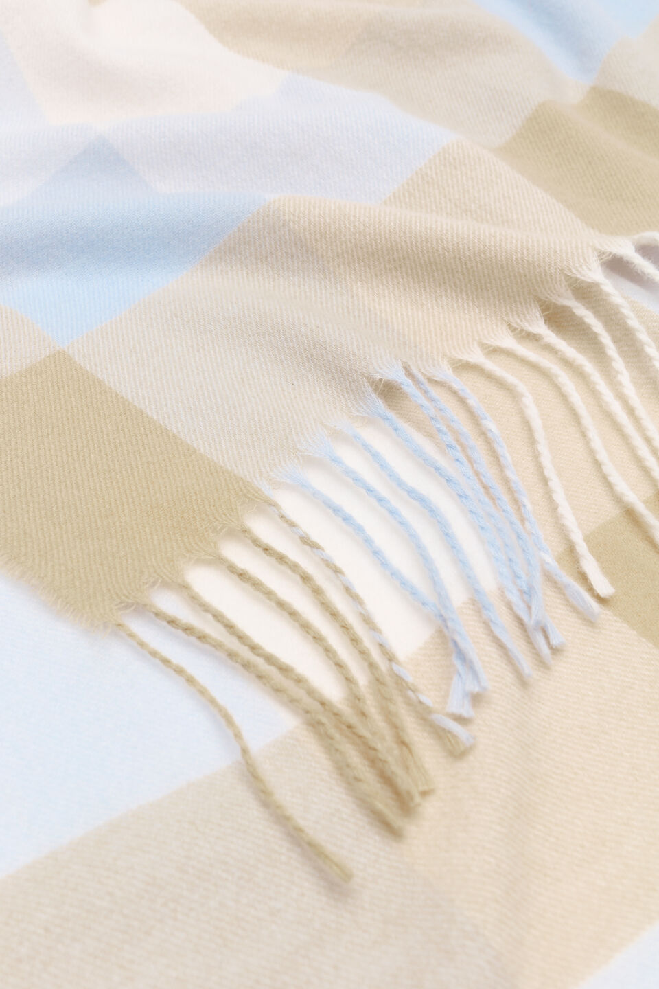 Check Scarf  Ice Blue