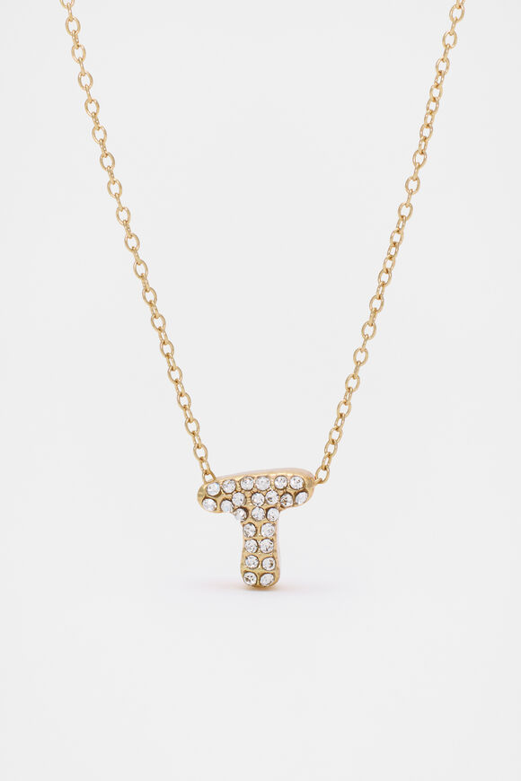 Initial Jewel Bubble Necklace  T  hi-res