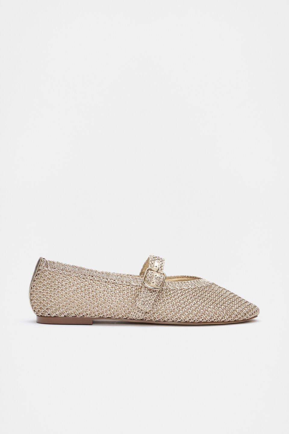 Mara Crochet Ballet Flat  Pale Gold