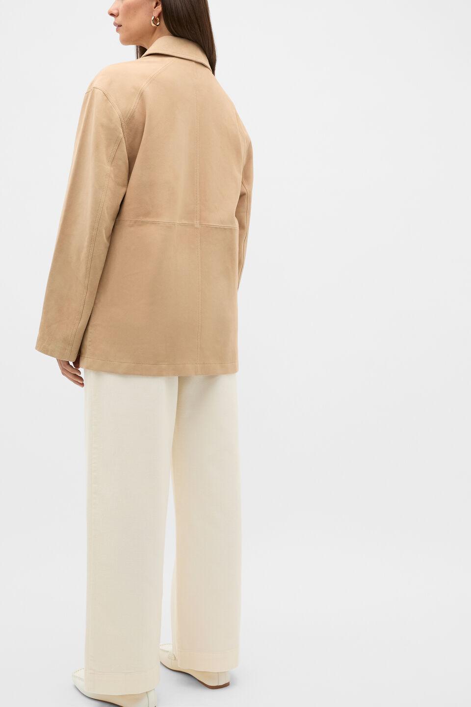 Suede Shacket  Sandstone