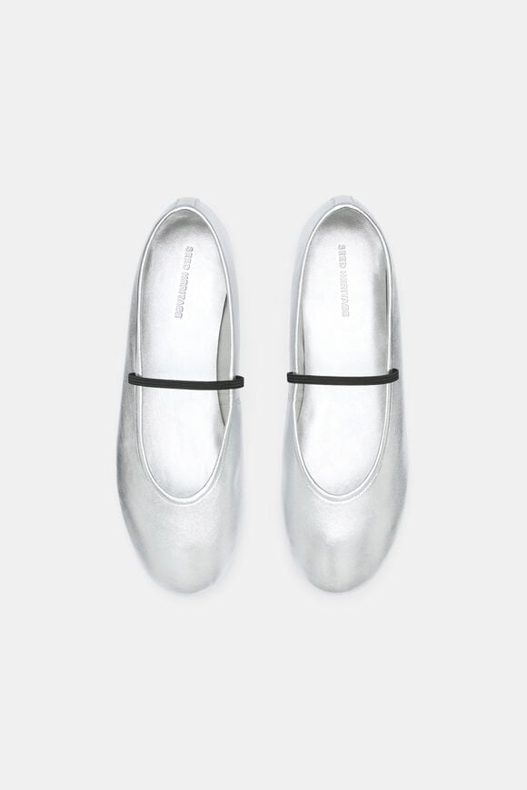 Ariel Ballet Flat  Silver  hi-res